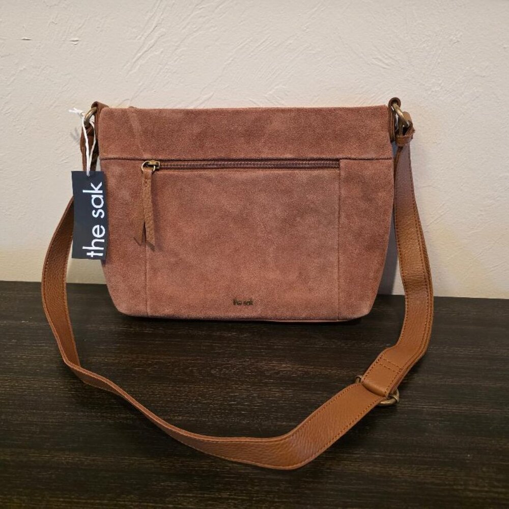 NWT The Sak Melrose Suede Crossbody/Shoulder Bag, Tobacco Brown